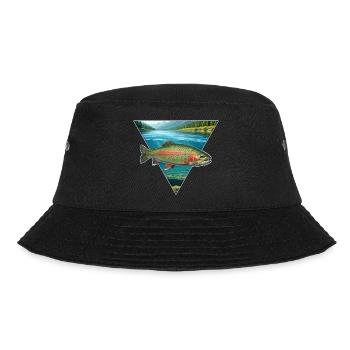 Forelle Angeln Regenbogenforelle Fliegenfischen - Bucket Hat - Schwarz - Vorne - Lela (165cm)