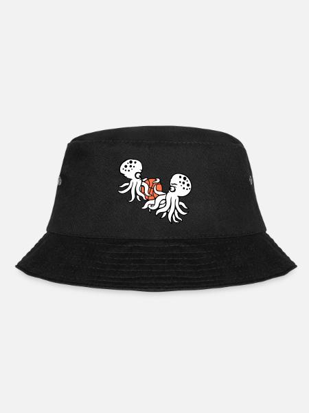 2 Oktopus Basketball spielen Ball Team Sport Hobby - Bucket Hat - Schwarz