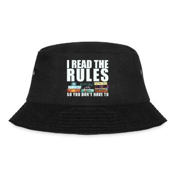 Brettspiele lustiger Spruch - Regeln gelesen - Bucket Hat - Schwarz - Vorne - Lela (165cm)
