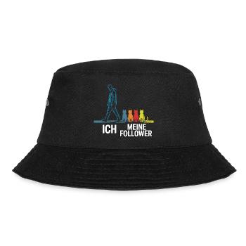 Ich & meine Follower – Katzenhumor Design - Bucket Hat - Schwarz - Vorne - Lela (165cm)