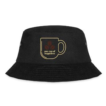 KAFFEETASSEN, EINE TASSE HAPPINES 01 - Bucket Hat - Schwarz - Vorne - Lela (165cm)