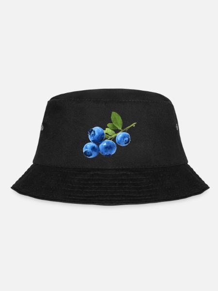 Blaubeeren - Bucket Hat - Schwarz