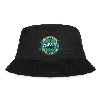 Papa Vater Vatertag Geburt Vorname Davin - Bucket Hat - Schwarz - Vorne - Lela (165cm)
