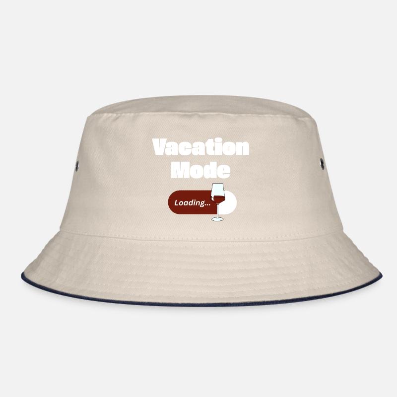 Vacation Mode On – Wein mit Ladebalken (hell) Bucket Hat
