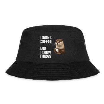 Coffee Coffeeshop - Bucket Hat - black - Front - Lela (165cm)