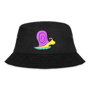 snail shell snail colorful cute silhouette cool - Bucket Hat - black - Front - Lela (165cm)