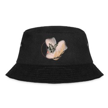 Pastel Flora Circle Leaves - Bucket Hat - black - Front - Lela (165cm)