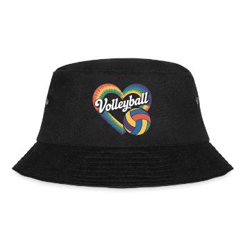 Volleyball Herz Volleyballer - Bucket Hat - Schwarz - Vorne - Lela (165cm)