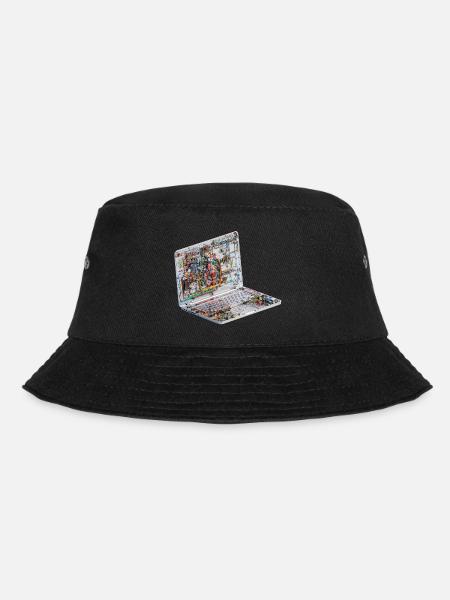 Transparente CAD-Schaltkreiskunst beim Laptop - Bucket Hat - Schwarz