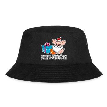 Fröhliche Weihnachten mit dem Schwein-Nachtsmann! - Bucket Hat - Schwarz - Vorne - Lela (165cm)