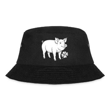 Lucky Pig Shamrock - Bucket Hat - black - Front - Lela (165cm)