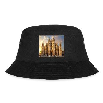 Mailand, Milano, Dom - Bucket Hat - Schwarz - Vorne - Lela (165cm)