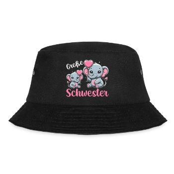 Big Sister Elephants Older Sibling - Bucket Hat - black - Front - Lela (165cm)