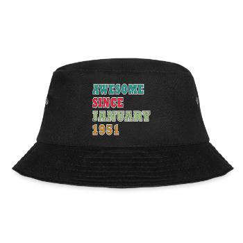 Vintage 1951 Anniversary Print - Bucket Hat - black - Front - Lela (165cm)