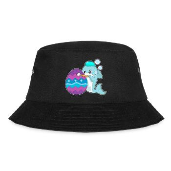 Dolphin Easter Coloring - Bucket Hat - black - Front - Lela (165cm)