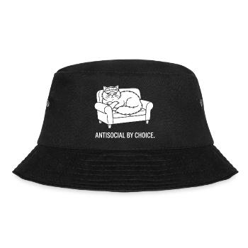 Antisocial by Choice Katze Geschenk - Bucket Hat - Schwarz - Vorne - Lela (165cm)