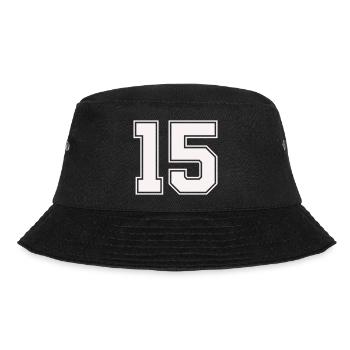 Fünfzehn Outline Stil - Bucket Hat - Schwarz - Vorne - Lela (165cm)