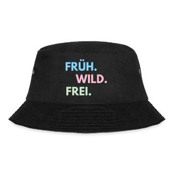 Früh Wild Frei – Frühlingsfest Festival Outfit - Bucket Hat - Schwarz - Vorne - Lela (165cm)