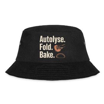Autolyse Fold Bake Bread Art - Bucket Hat - black - Front - Lela (165cm)