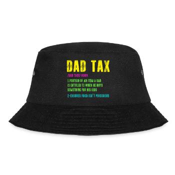 Papa Steuer Neon Humor Tee - Bucket Hat - Schwarz - Vorne - Lela (165cm)