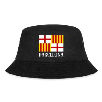 Flag Red White Yellow Barcelona Patriotic Banner - Bucket Hat - black - Front - Lela (165cm)
