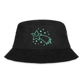 Lächelnder Sternenkomet - Bucket Hat - Schwarz - Vorne - Lela (165cm)