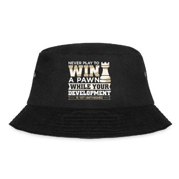 Schach Schachspieler Schachbrett - Bucket Hat - Schwarz - Vorne - Lela (165cm)