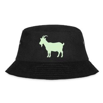 Mintgrüne Ziegen-Silhouette - Bucket Hat - Schwarz - Vorne - Lela (165cm)