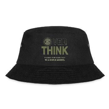 Over Think – Humor about Overthinking - Bucket Hat - black - Front - Lela (165cm)