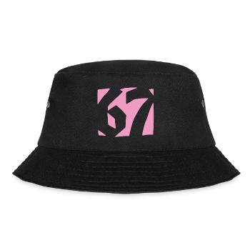 67 Minimal Streetwear Trend Design - Bucket Hat - Schwarz - Vorne - Lela (165cm)