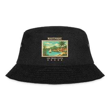Martinique Les Trois-Îlets Vintage Reisemarke - Bucket Hat - Schwarz - Vorne - Lela (165cm)