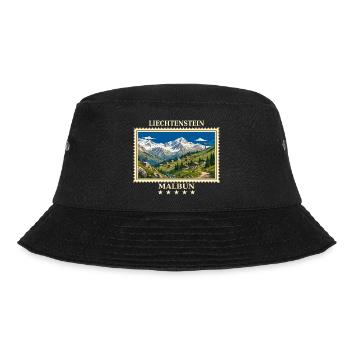Liechtenstein Malbun Vintage Reisemarke - Bucket Hat - Schwarz - Vorne - Lela (165cm)
