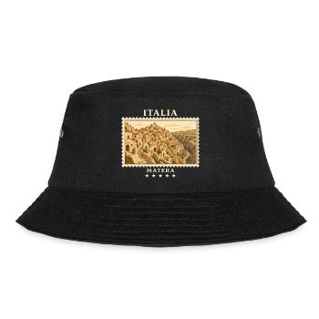 Italien Matera Vintage Reisemarke - Bucket Hat - Schwarz - Vorne - Lela (165cm)