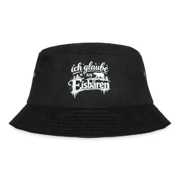 Ich glaube an Eisbären, späthi, Sarah - Bucket Hat - Schwarz - Vorne - Lela (165cm)