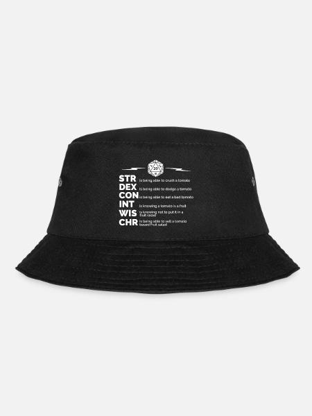 RPG Stats Meme – Tabletop RPG TTRPG Dice Gamer - Bucket Hat - Schwarz