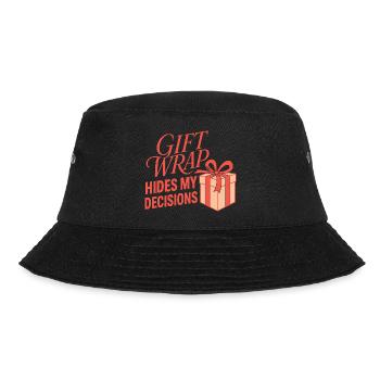 Geschenkverpackung – Gift Wrap Hides My Decisions - Bucket Hat - Schwarz - Vorne