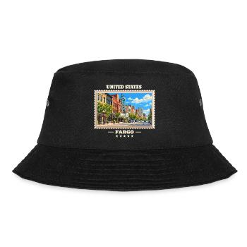 Vereinigte Staaten Fargo Vintage Reisemarke - Bucket Hat - Schwarz - Vorne