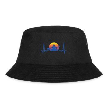 Heartbeat Graphic Kayaking Canoe Rowing Rower Padd - Bucket Hat - Schwarz - Vorne - Lela (165cm)