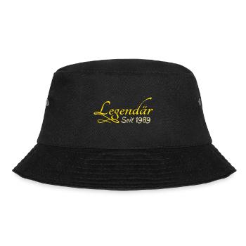 Jahr 1989 - Bucket Hat - Schwarz - Vorne - Lela (165cm)