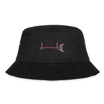 Ecg Heartbeat Video Game Player Gaming Console Pc - Bucket Hat - Schwarz - Vorne - Lela (165cm)