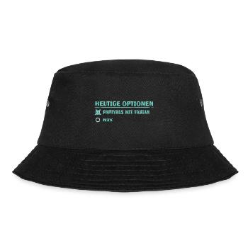 Name Fabian - Bucket Hat - Schwarz - Vorne - Lela (165cm)