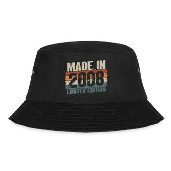 Jahrgang 2008 geboren 13 Geburtstag Geschenk - Bucket Hat - Schwarz - Vorne - Lela (165cm)