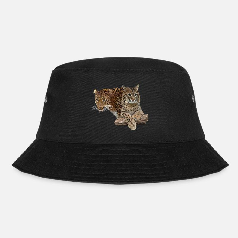 Leopard und Luchs - Bucket Hat - Schwarz