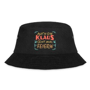 Feiern mit Klaus - Bucket Hat - Schwarz - Vorne - Lela (165cm)