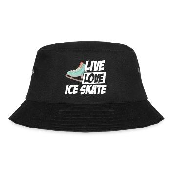 Live Love Ice Skate Ice Skating Figure Skating Win - Bucket Hat - Schwarz - Vorne - Lela (165cm)