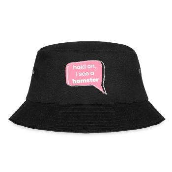 Hold On I See A Hamster Animal Lover Pet Owner Rod - Bucket Hat - Schwarz - Vorne - Lela (165cm)