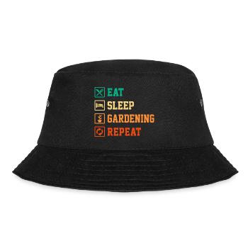 Eat Sleep Gardening Repeat Garden Gardener Horticu - Bucket Hat - Schwarz - Vorne - Lela (165cm)