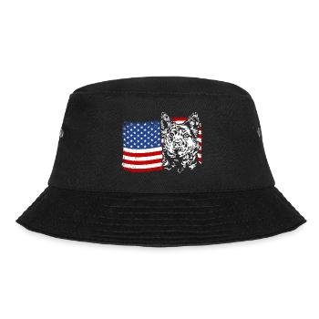 Hungarian Mudi America Flag Dogs Dog Wilsigns - Bucket Hat - black - Front - Lela (165cm)