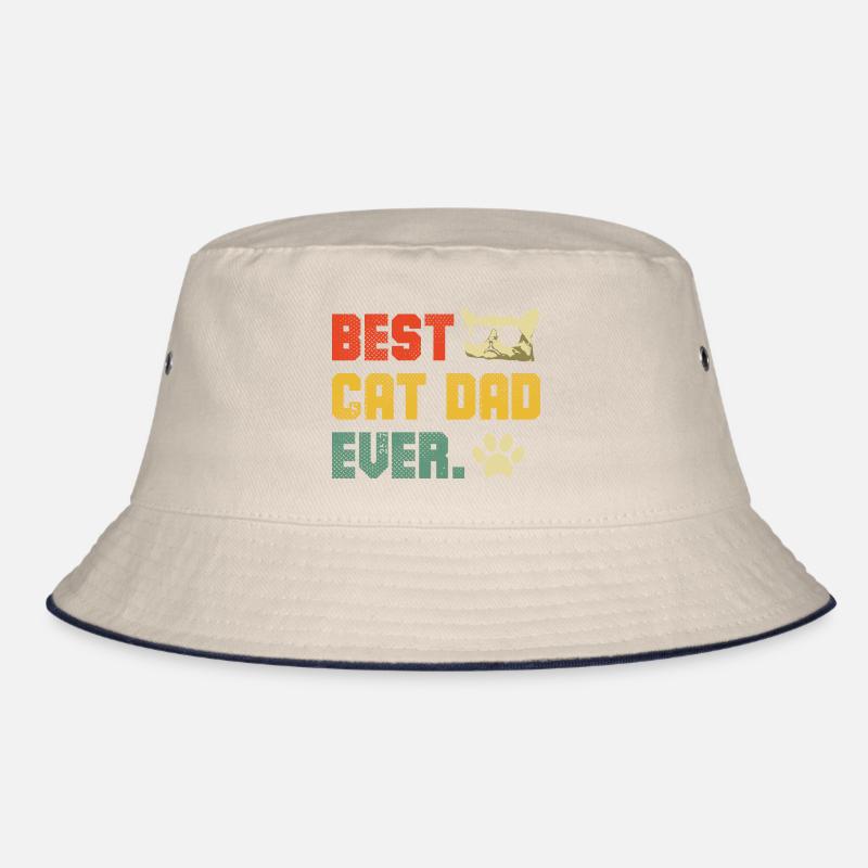 Bast Cat Dad Ever Retro Grafik Bucket Hat