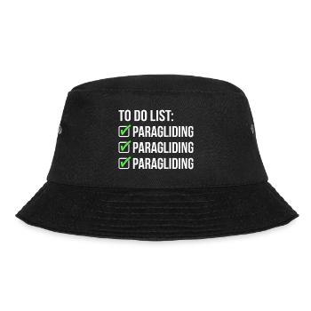 To Do List Paragliding Paraglider Parachute Skydiv - Bucket Hat - Schwarz - Vorne - Lela (165cm)
